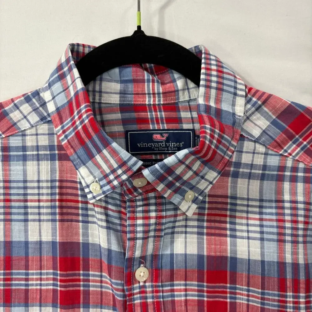 Vineyard Vines Mens Size M Classic Fit Tucker Shirt Button Up‎ Cotton Plaid